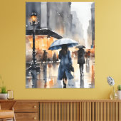 雨市水彩画 キャンバスプリント (インサイチュ (リビング))