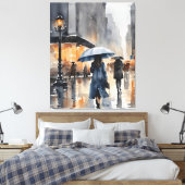 雨市水彩画 キャンバスプリント (インサイチュ (寝室))