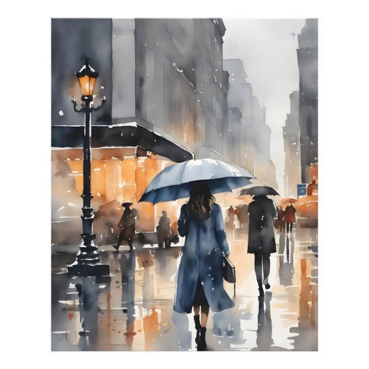 雨市水彩画 フォトプリント            (正面)