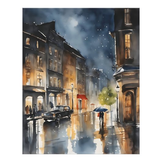 雨市水彩画 フォトプリント            (正面)