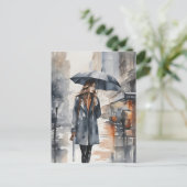 雨市水彩画 ポストカード (スタンド正面)