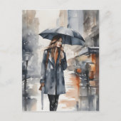 雨市水彩画 ポストカード (正面)