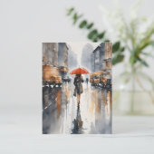 雨市水彩画 ポストカード (スタンド正面)