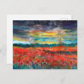 雨後のポピー畑 ポストカード (正面/裏面)