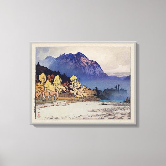 雨後の穂高山、保高山、雨後の山、吉田、ウッドカット キャンバスプリント (正面)