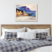 雨後の穂高山、保高山、雨後の山、吉田、ウッドカット キャンバスプリント (インサイチュ (寝室))