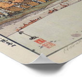 雨後の穂高山、保高山、雨後の山、吉田、ウッドカット ポスター (角)