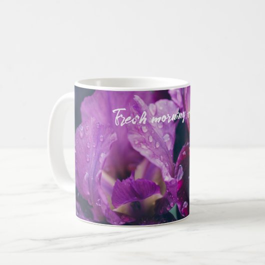 雨後の紫色の虹彩 コーヒーマグカップ (正面左)