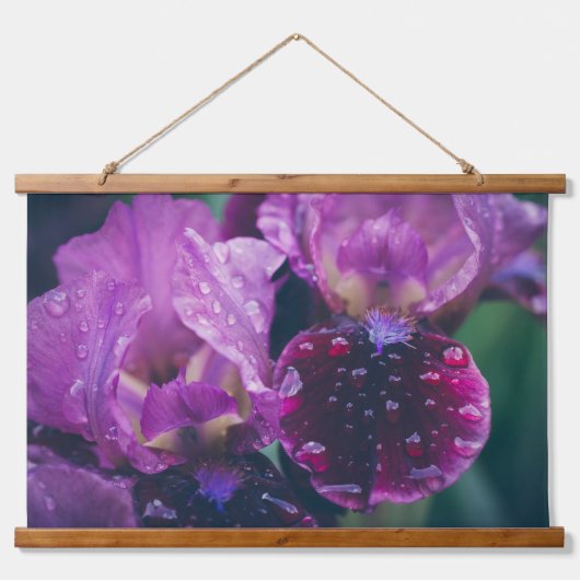 雨後の紫色の虹彩 吊り下げ型タペストリー (正面)