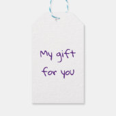 雨後の繊細なピンクの花 ギフトタグ (裏面)