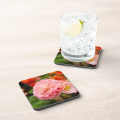 雨後の繊細なピンクの花 コースター (右側)