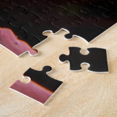 雨後の繊細なピンクの花 ジグソーパズル (側面)