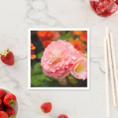 雨後の繊細なピンクの花 スタンダードカクテルナプキン (インサイチュ)