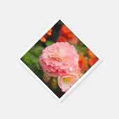 雨後の繊細なピンクの花 スタンダードカクテルナプキン (角)