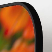 雨後の繊細なピンクの花 ピックルボールラケット (左詳細)