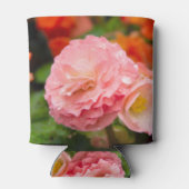 雨後の繊細なピンクの花 缶クーラー (裏面)