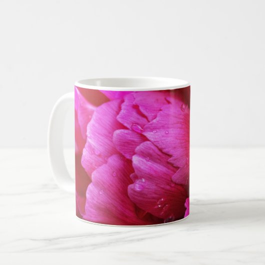雨後の芍薬の花びら コーヒーマグ コーヒーマグカップ (正面左)