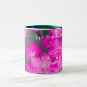 雨後の野生のカーネーション ツートーンマグカップ (中央)