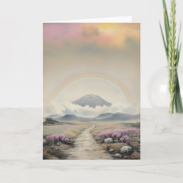 雨後の風景 (日本画風の水彩画) ノートカード