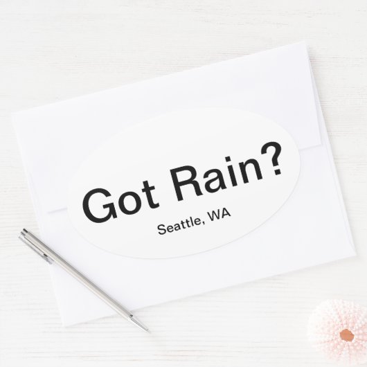 雨得か？ 楕円形シール (封筒)