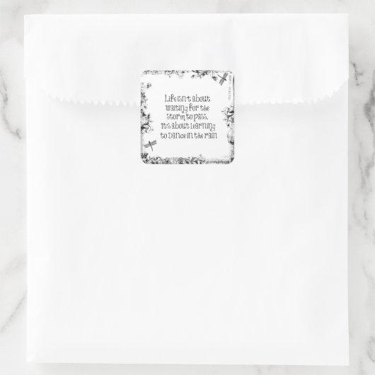 雨感動的学引用文で踊ろう スクエアシール (バッグ)