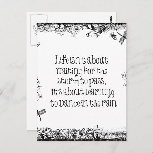 雨感動的学引用文で踊ろう ポストカード (正面/裏面)