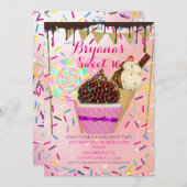 雨振りかけるキャンディランド甘い16招待状 招待状 (正面/裏面)