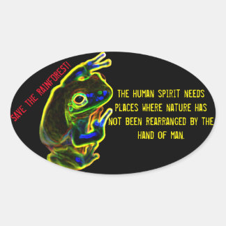 雨救林のステッカー 楕円形シール