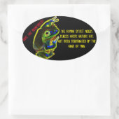 雨救林のステッカー 楕円形シール (バッグ)