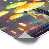 雨日と傘のポスター ポスター (角)