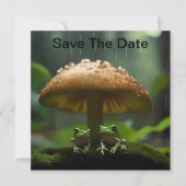 雨日の避難所：キノコの下で保護されたカエル セーブザデート (正面)