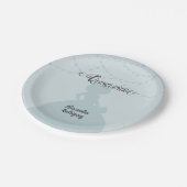 雨日ブルーシャーロシルエットキンセアニェラ ペーパープレート (アングル)