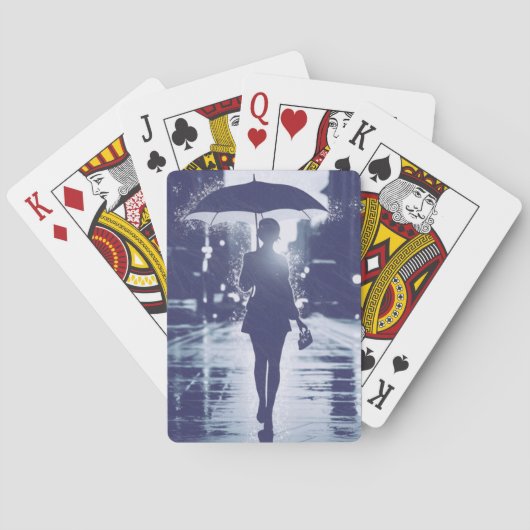 雨日傘シルエットトランプのポーカートランプ トランプ (裏面)