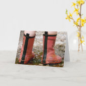 雨日用グリーティングカード カード (黄色い花)