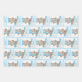 雨明けテディベア ラッピングペーパーシート (正面3)