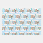 雨明けテディベア ラッピングペーパーシート (正面)