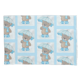 雨明けテディベア 枕カバー