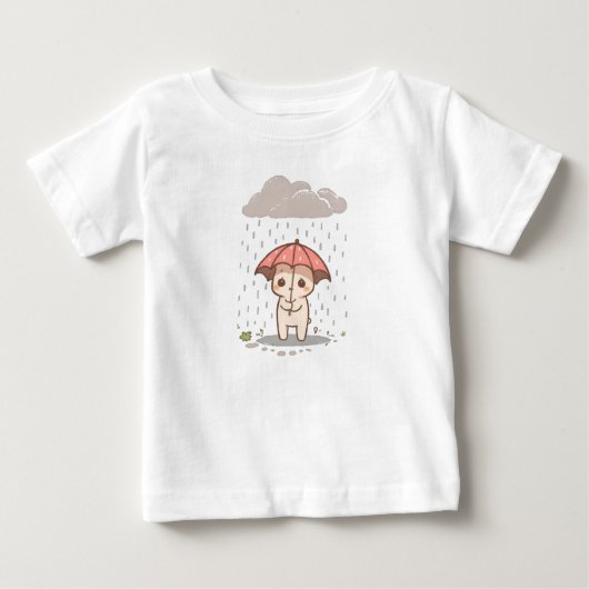 雨最高の下の可愛い生き物 ベビーTシャツ (正面)