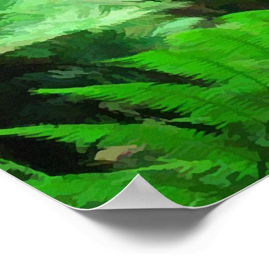 雨林と滝 ポスター (角)