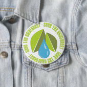 雨林のアースデーのティーおよびギフトを救って下さい 缶バッジ (インサイチュ)