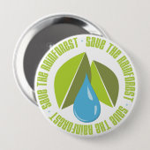 雨林のアースデーのティーおよびギフトを救って下さい 缶バッジ (正面&裏面)