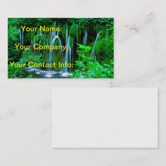 雨林の熱帯滝 名刺 (正面/裏面)
