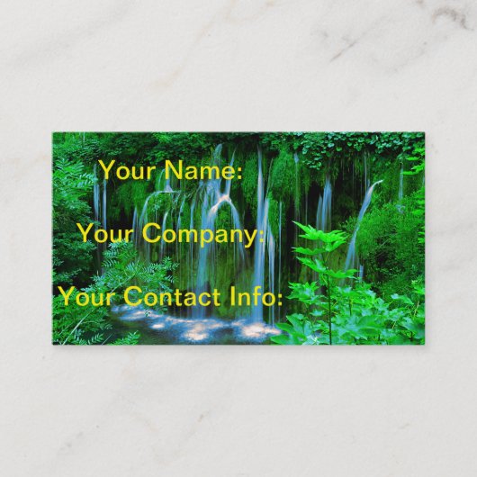 雨林の熱帯滝 名刺 (正面)