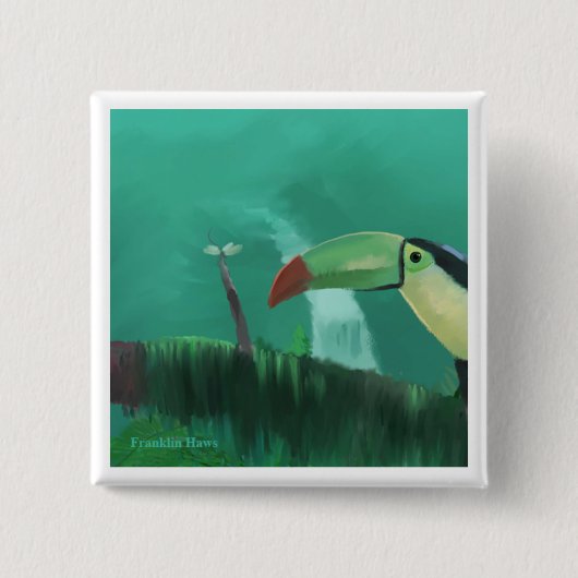雨林のToucan 缶バッジ (正面)