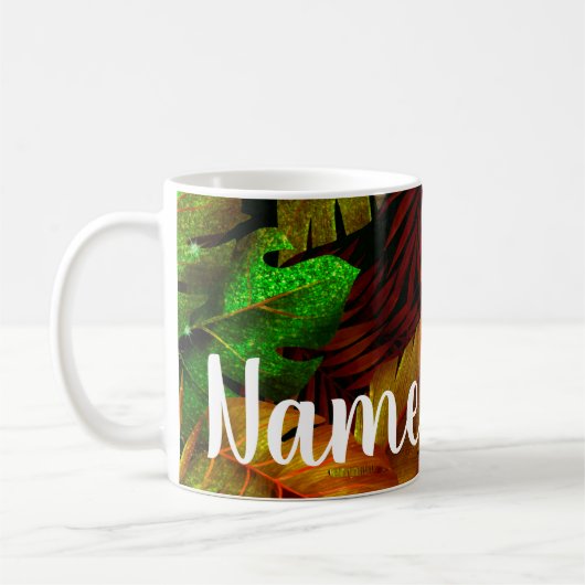 雨林パーソナライズされたデザインコーヒーマグ、カップ コーヒーマグカップ (左)