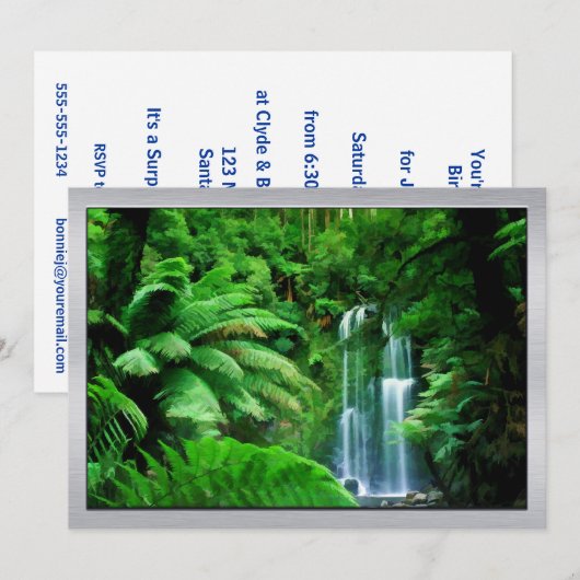 雨林及び滝 招待状 (正面/裏面)