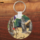 雨林隠し寺イラストレーション。 キーホルダー (正面)