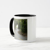 雨林、島を通した曲がりくねった道の マグカップ (正面左)