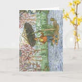 雨格言の挨拶状 カード (黄色い花)