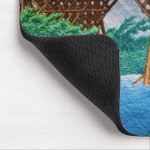 雨橋川の森林Kawaseのクールな日本芸術 マウスパッド (コーナー)